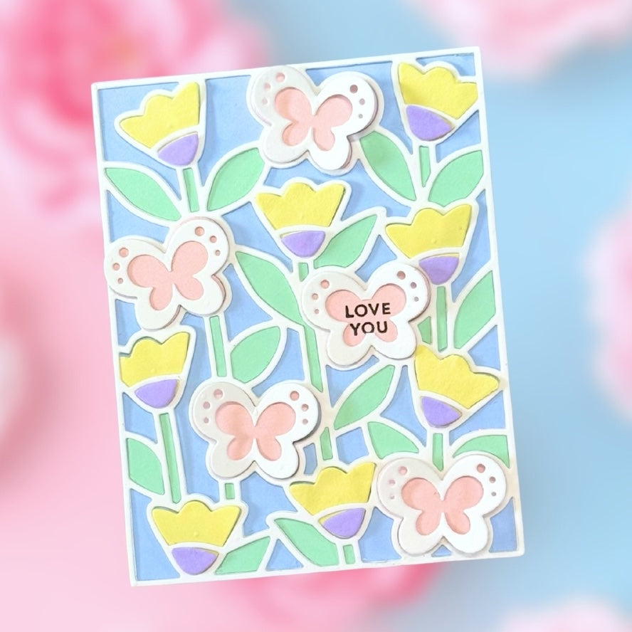 Cardmaking example using coloured paper